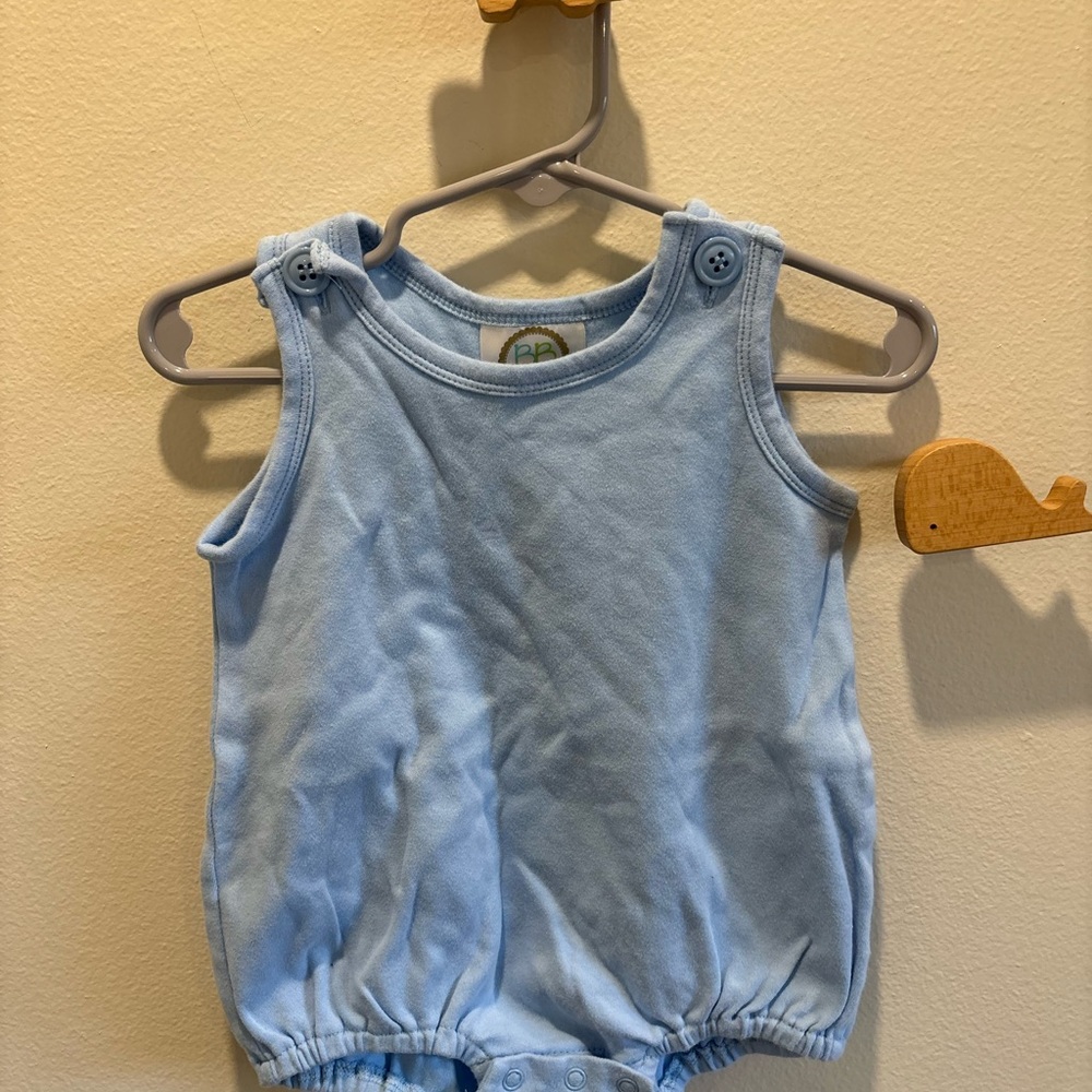 Soft Blue Sleeveless One-Piece Bodysuit